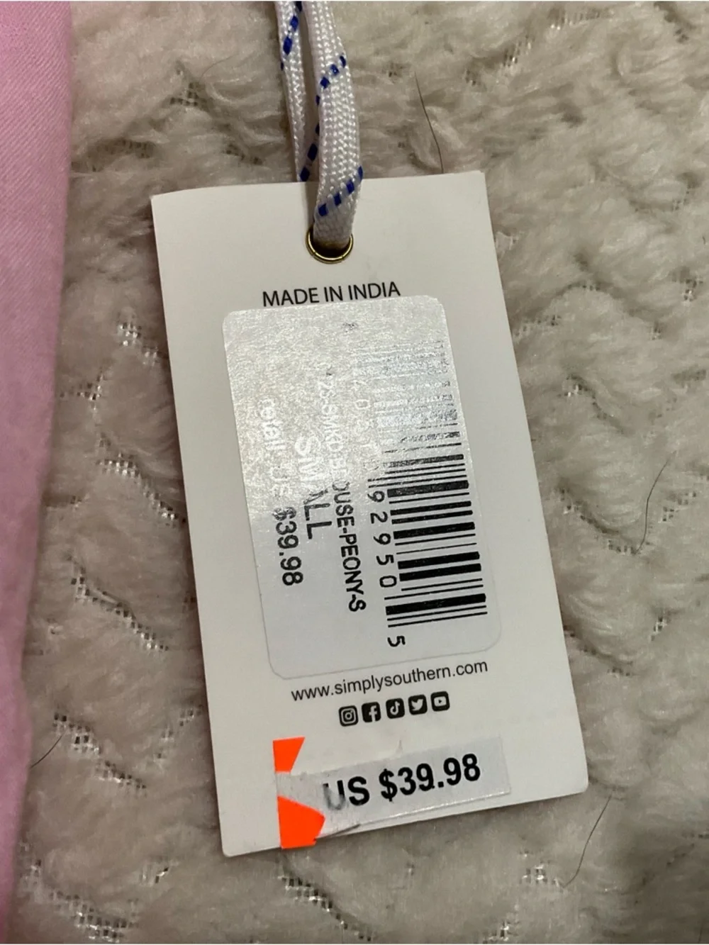 Simply Southern Pink Ruffle Sleeveless Peplum Top Tie Waist Size Small NWT - Picture 8 of 9